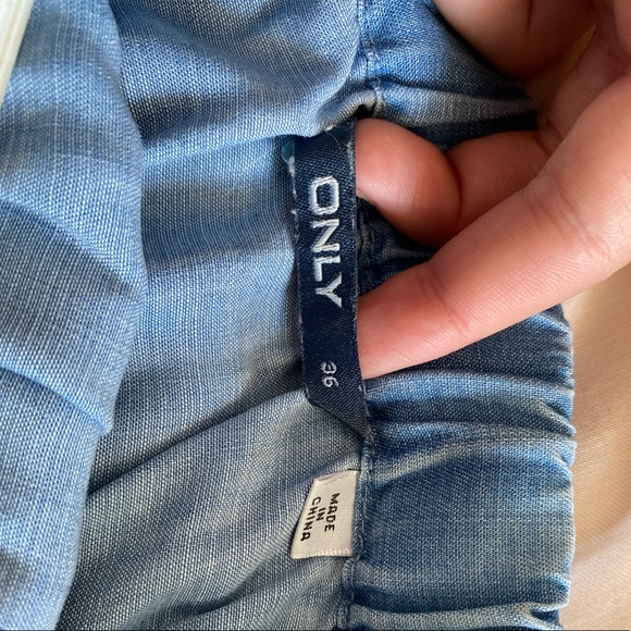 Long sleeve jean off the shoulder dress - Picture 3 of 4